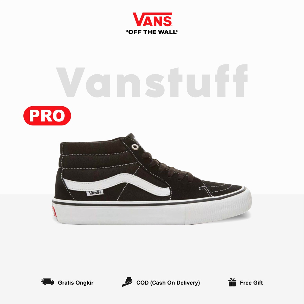 SK8 Mid PRO Black White Pria Wanita Original 100% BNIBWT Ori Global Market