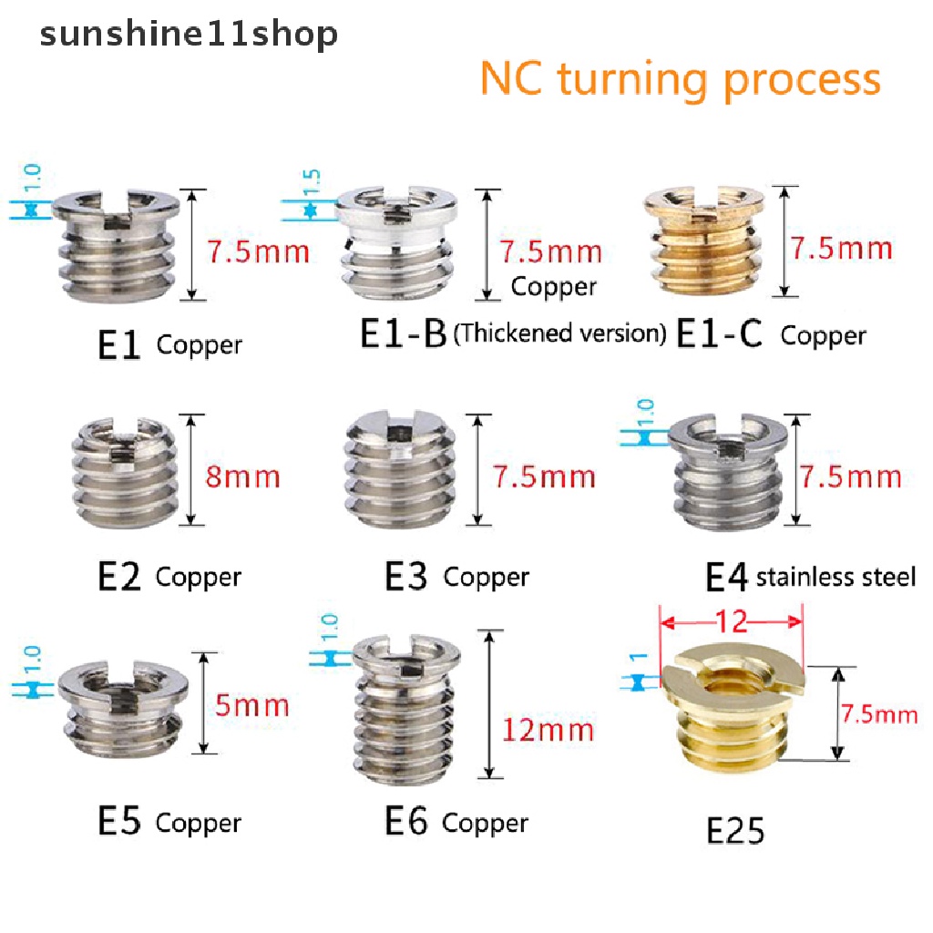 Sho 5Pcs 1per4ke 3per8inci Sekrup Universal Adaptor Kamera Konversi Mur Set Tripod Monopod Ballhead Mount Aksesoris Untuk Light Stand Dslr N