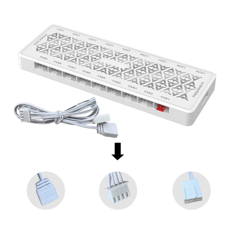 Btsg 1sampai9 Port 2in1 ARGB+PWM Fan HUB 5V 3Pin ARGB Chassis Fan Controller