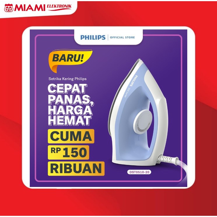 PHILIPS DST0510/20 - Biru DST0510/70 - Hijau  Dry Iron