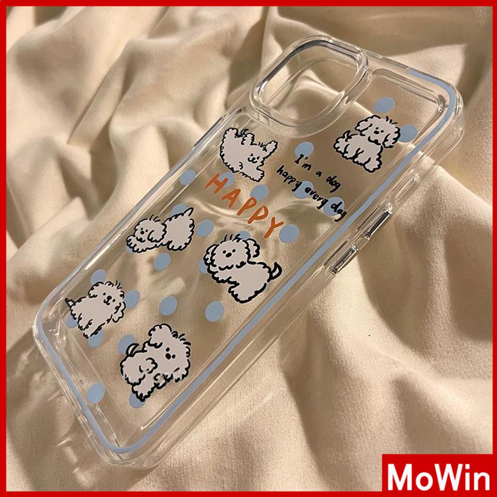 For iPhone 14 Pro Max iPhone Case Clear Case TPU Soft Case Plating Button Shockproof Protection Camera Cute Puppy Compatible with iPhone 13 Pro max 12 Pro Max 11 xr xs 7Plus 7 8