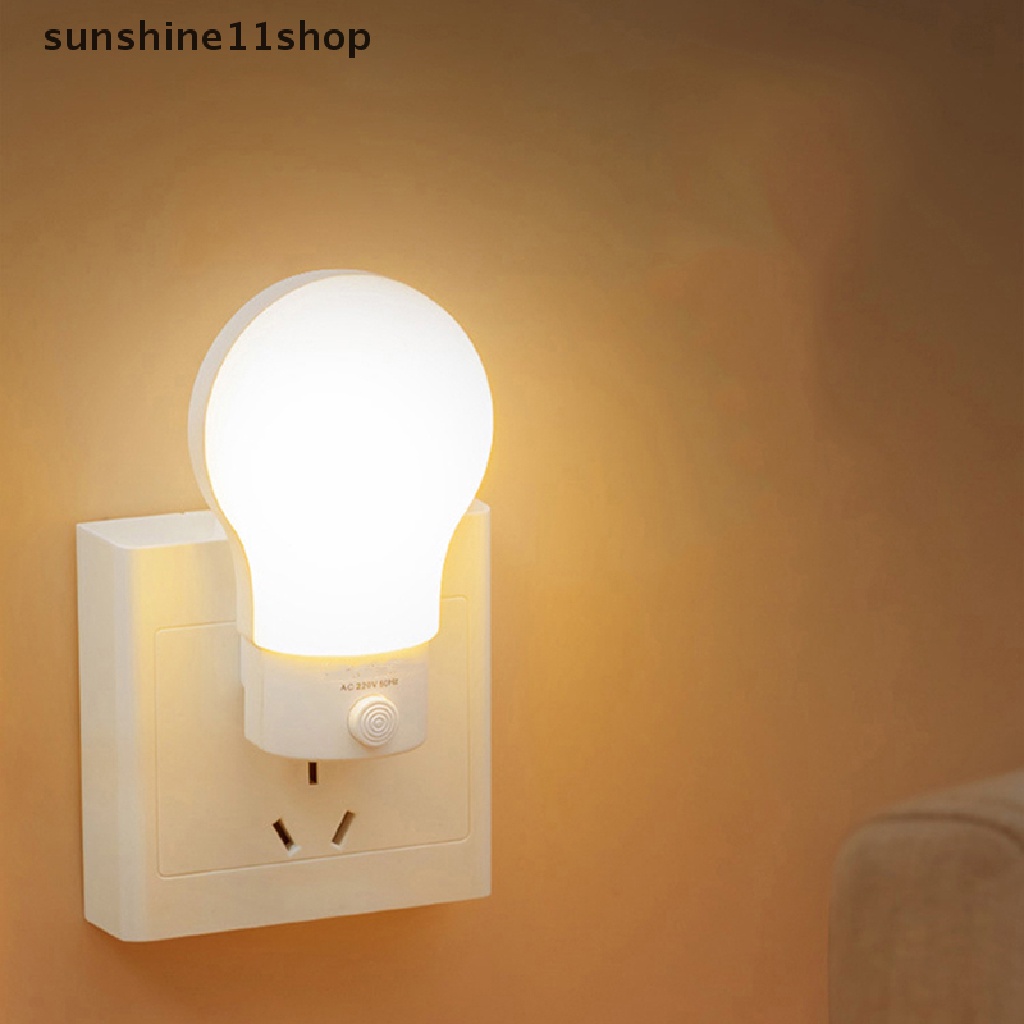 Sho Lampu Malam LED EU/US Plug-in Switch Lamp Nightlight Lampu Samping Tempat Tidur Hemat Energi N