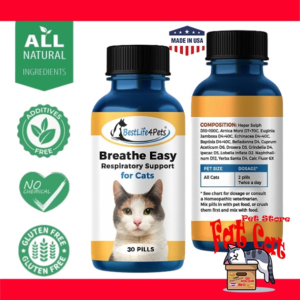 obat flu kucing Breathe Easy pilek ngorok infeksi pernafasan 30 pills