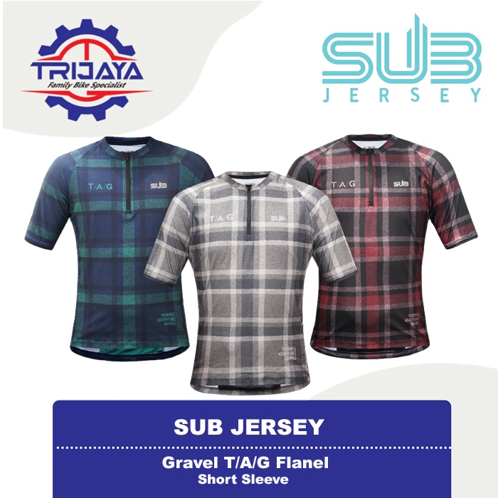 SUB Jersey Gravel TAG Flanel Short Sleeve Jersey Sepeda Gravel Series