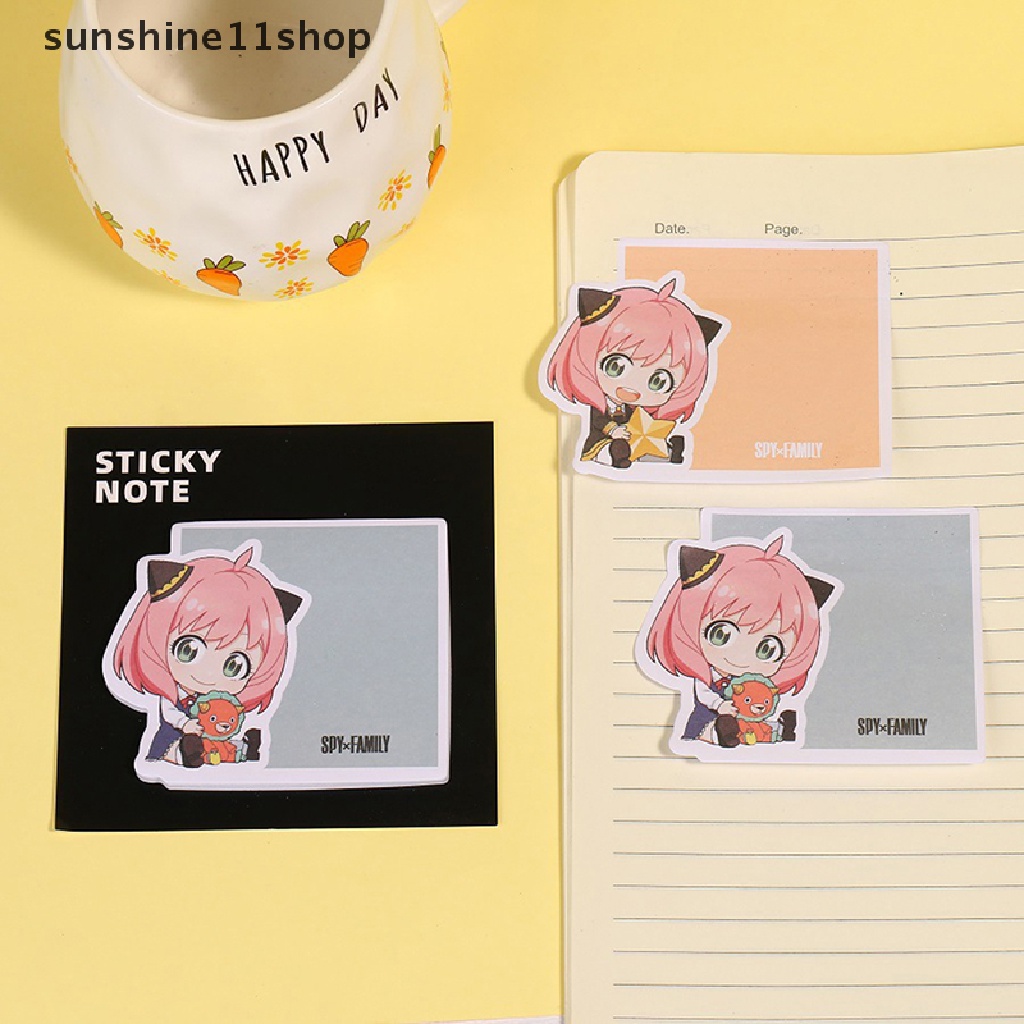 Sho 30lembar Anime SPY X FAMILY Sticky Note Tinggalkan Pesan Memo Pad Stiker Sobek Memo Pads Notes Index Bendera Tab Alat Tulis N