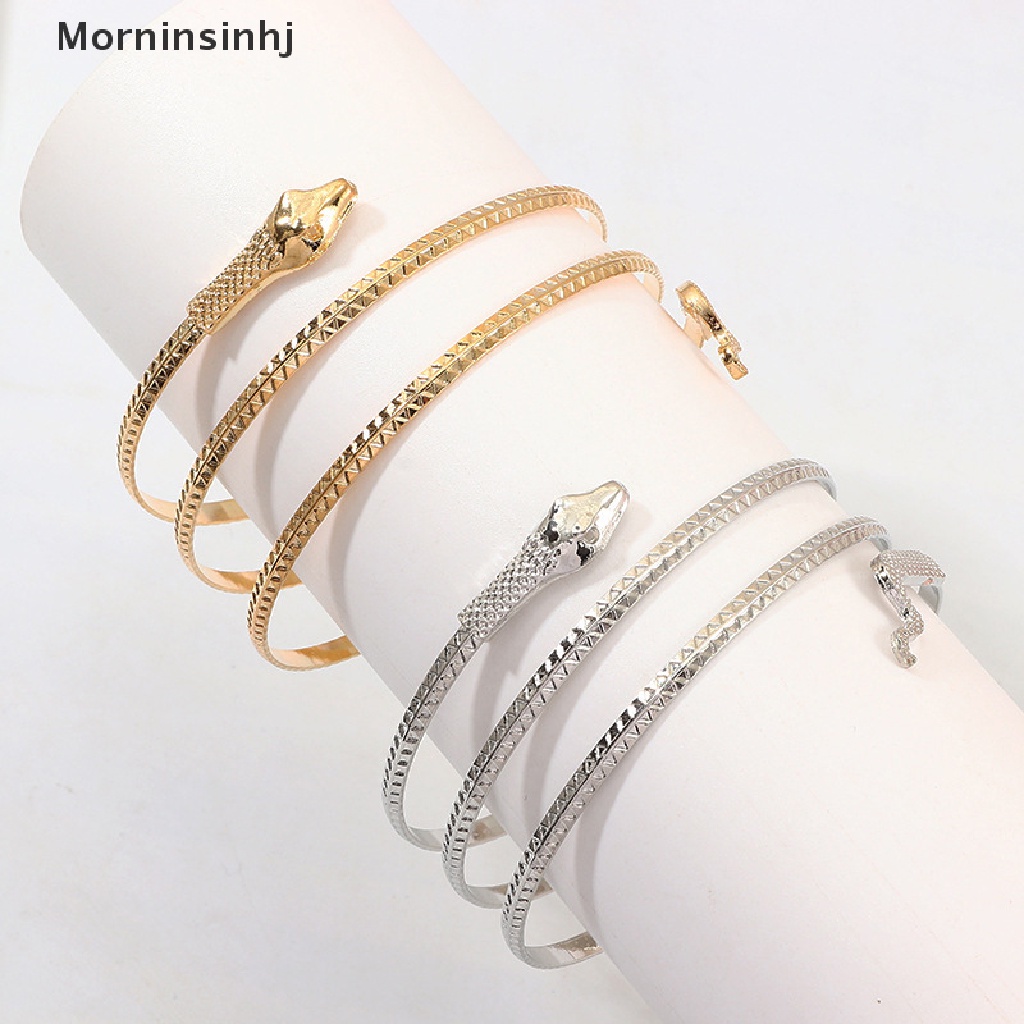 Mornin Punk Open Adjustable Snake Cuff Gelang Wanita Gothic Pergelangan Tangan Bangles Perhiasan Hadiah id