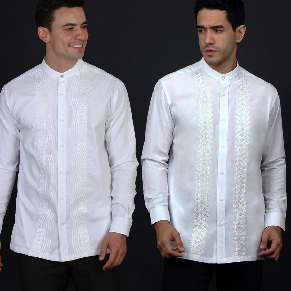 ☪ Casella Baju Koko Pria Lengan Panjang Exclusive Premium | Baju Koko Putih Lengan Panjang ➴