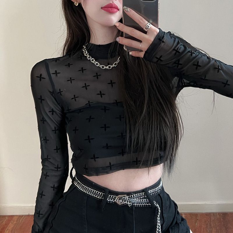 [ COD✅ ] Aroana Hyuna Style Pendek Sunscreen Bottoming Shirt untuk Wanita Lengan Panjang T-shirt Dil