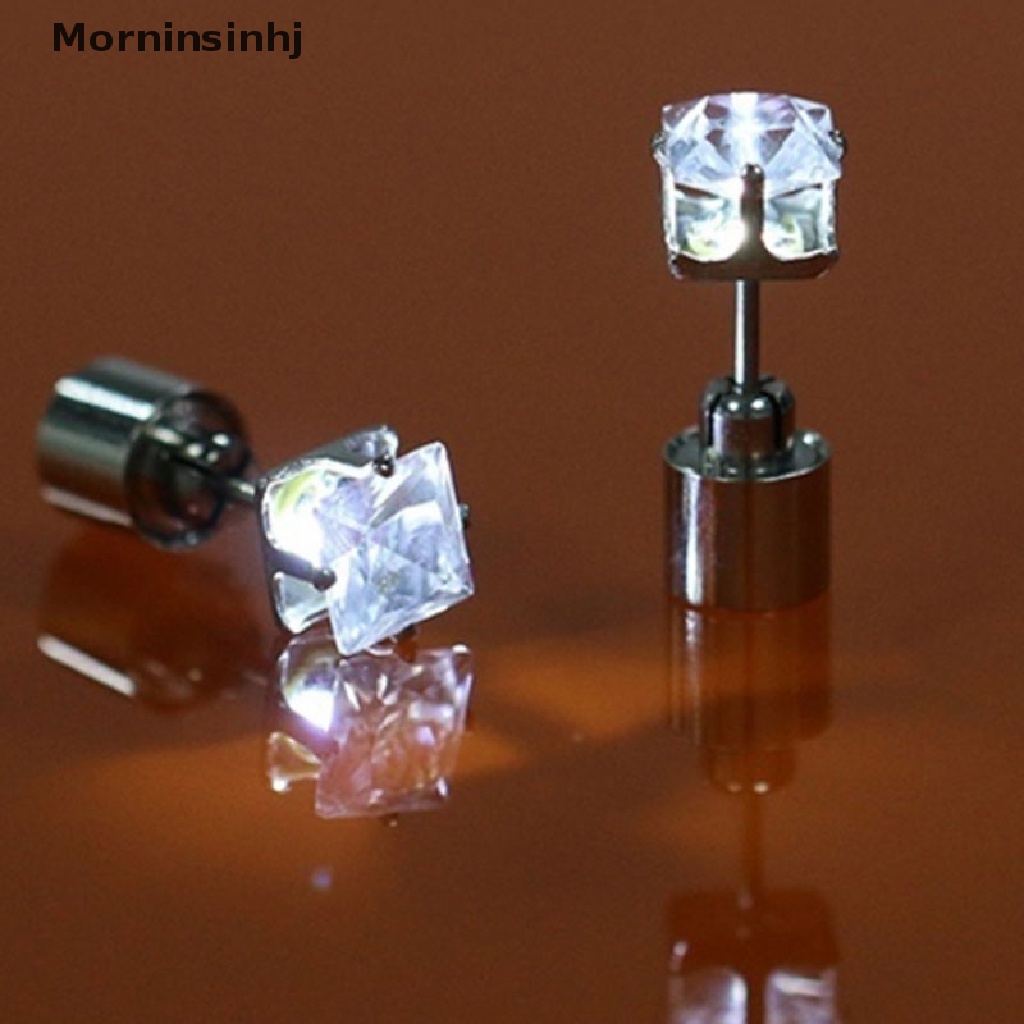 Mornin 1Pc Pesta Pesona LED Anting Menyala Mahkota Bersinar Kristal Telinga Drop Stud id