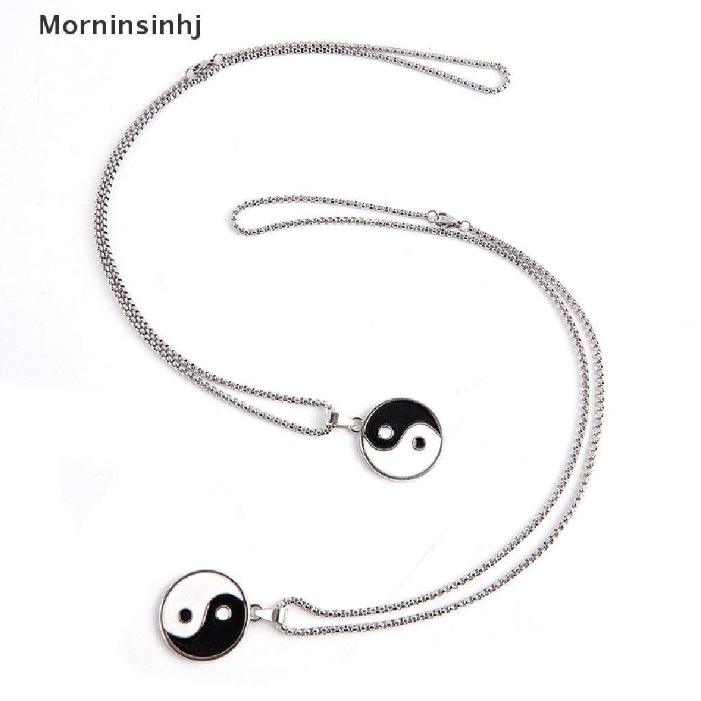 Kalung Liontin Mornin Tai Chi Yin Yang Hitam Putih Taoisme Cina Logo Necklace id