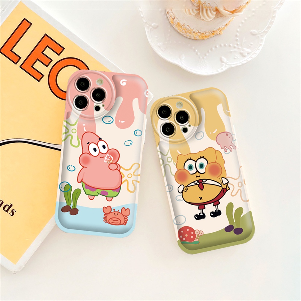 Samsung A14 A04 A04S A13 A03 A03S A12 A52 A52S A21S A50 A50S A30S A20 A10S A10 A1 M11 J7 Prime J7 Pro J6Prime J6Plus SpongeBob Patrick Star Bantal Udara TPU Phone Case Cover