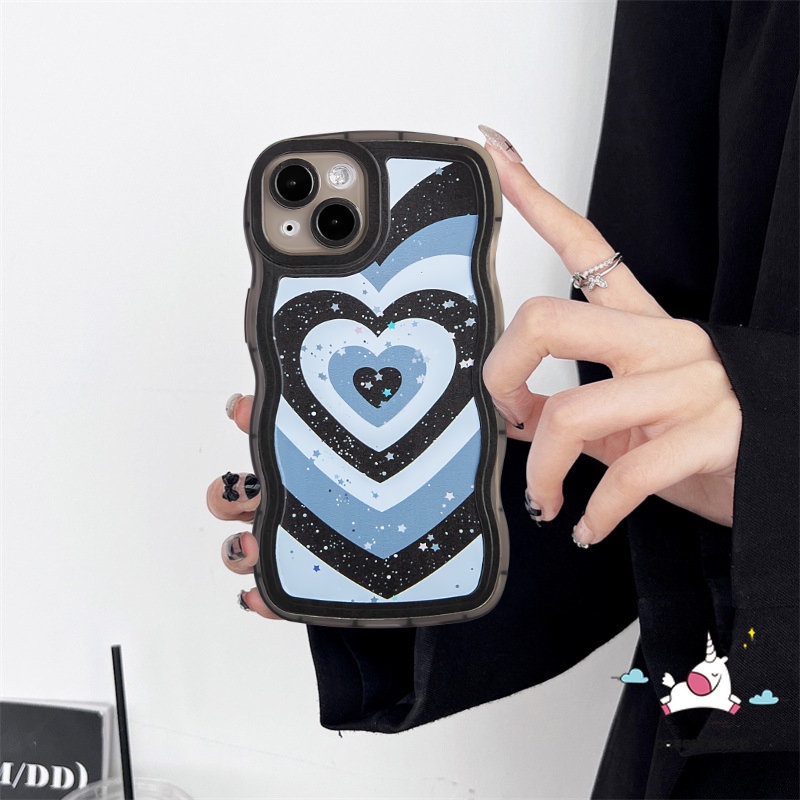 Untuk Vivo Y20 Y16 Y36 Y35 Y15 Y02 Y12s Y11 Y02s Y33s Y22 Y17 Y21 Y12 Y15s Y22s Y12i V20 V21 Y91C V25E V25 Y75 Y21s Y15A Y91 Y30 Y50 Bling Bintang Gradasi Love Hati Bergelombang Edge Case