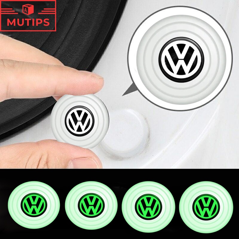 Volkswagen 4per8 /12 /16Pcs New Luminous Type Car Door Trunk Anti Shock Tabrak Pad Silikon Stiker Mengurangi Kebisingan Penyangga Universal Untuk mk7 Scirocco Beetle Polo Golf mk3 mk6 Passat B5