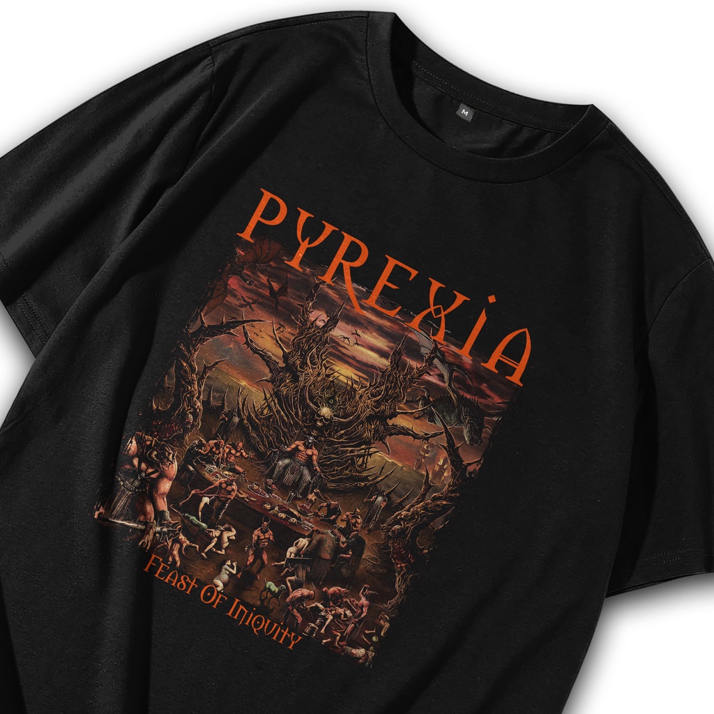 Kaos Band Pyrexia Musik Rock Metal Punk Oversize Vintage Tee Music Anak Pria Wanita Second Murah Vol