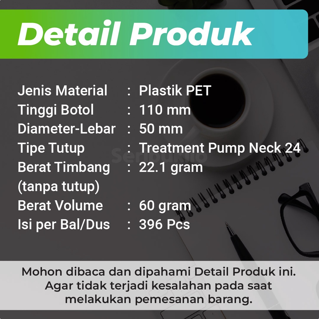 Botol SBR 150 ml  Pump Treatment  Hitam / Botol PET Treatment Pump 150 ml Hitam