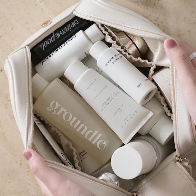 Tas kosmetik berkapasitas besar tas kosmetik portabel kelas atas tas cuci perjalanan dalam tas penyimpanan makeup