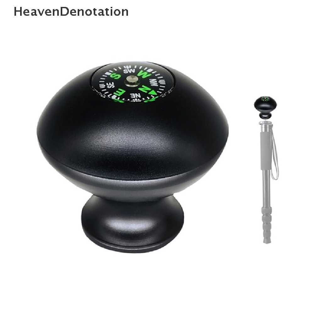[HeavenDenotation] Kompas Portabel Tongkat Kepala Berjalan Mendaki Monopod Knob Trekking Stick Tongkat Tongkat Outdoor Fotografi Pegangan Praktis Grip Kepala Logam HDV
