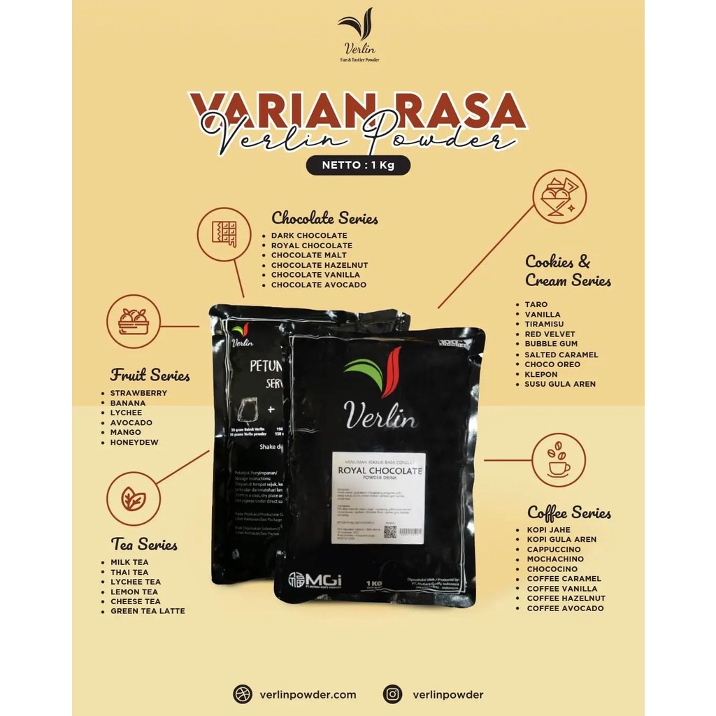 

VERLIN POWDER DRINK 1KG, BUBUK MINUMAN SEGAR SIMPLE & PRAKTIS DIGUNAKAN