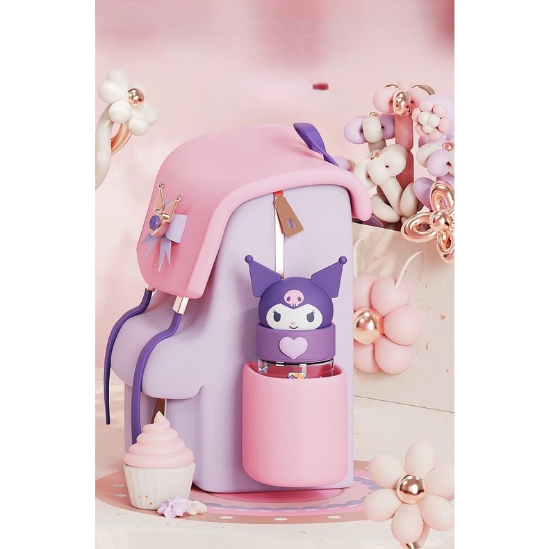 Kawaii Sanrioed Botol Air Kuromi Cinnamoroll Pompompurin Kartun Anime Gelas Boneka Cup Lengan Mainan Untuk Anak-Anak Laki-Laki Perempuan Hadiah