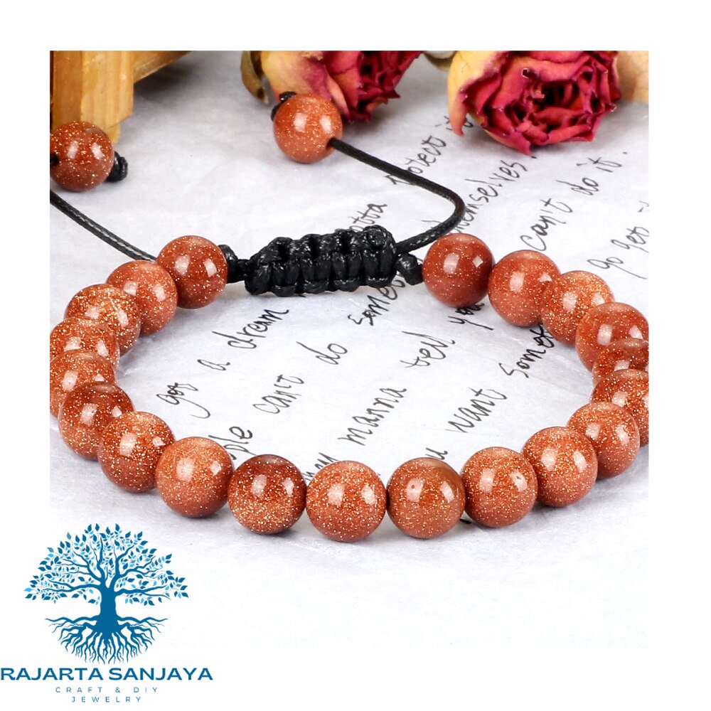 Gelang Goldstone Sandstone Stretch Bracelets Charm Crystal Bangles