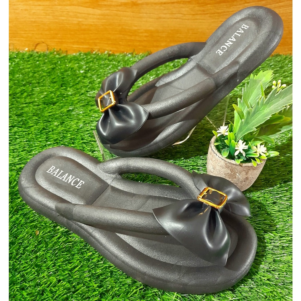 Sandal Jepit Lembut Motif Pita Import Balance 2024-3