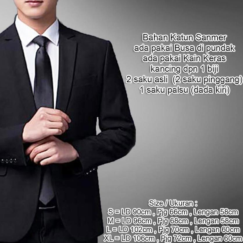 ✶ BPS COD Blazer / Jas Pria VENTURA hitam sanmer premium S M L XL ventu black formal busa kain keras