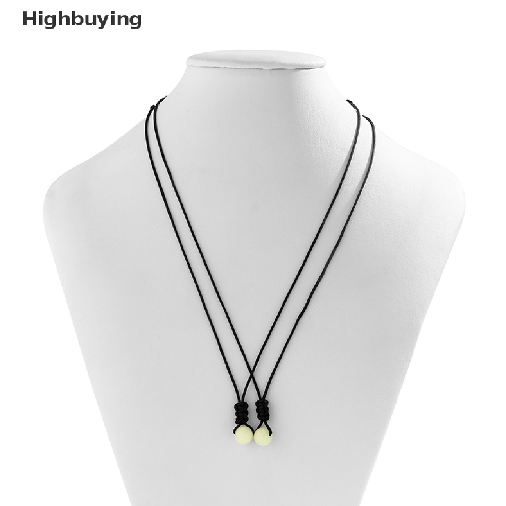 Hbid Goth Sederhana Lapisan Ganda Noctilucent Batu Liontin Tali Hitam Rantai Kalung Untuk Wanita Handmade Adjustable Choker Leher Perhiasan Glory