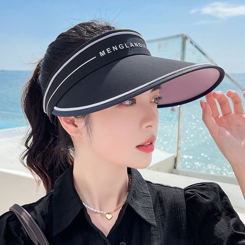Topi Atas Kosong Musim Panas offset Huruf Topi Matahari Warna solid