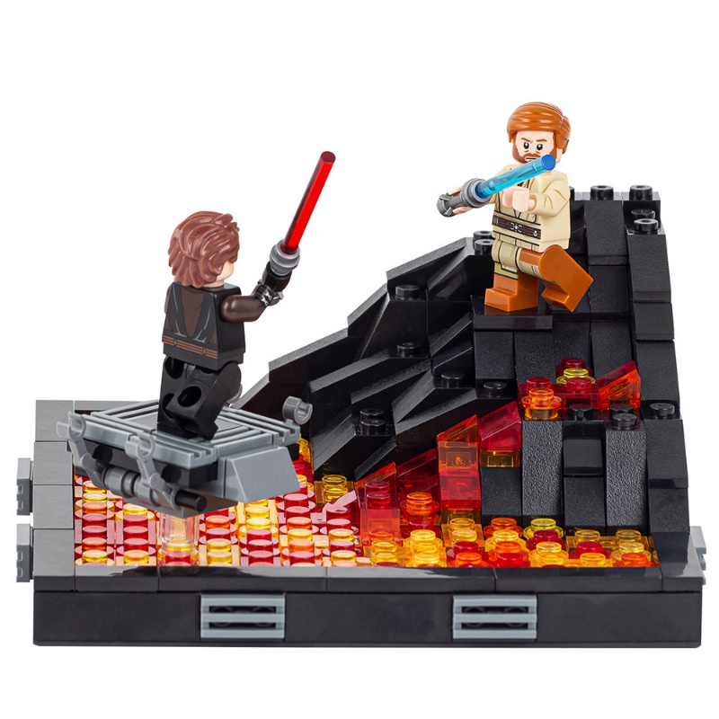 Moc Creative Series MOC2058-A Obi-Wan VS Anakin Mustafa (Ada Minifigures) Puzzle Rakitan Mainan Blok Bangunan