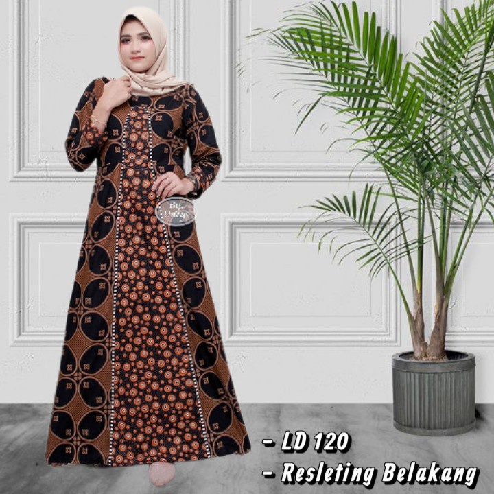 Gamis Batik Katun Manggar Padi Sekar Cantik Kubis Kipas Daun Kupu Jumbo LD 110 LD 120  Couple Model 
