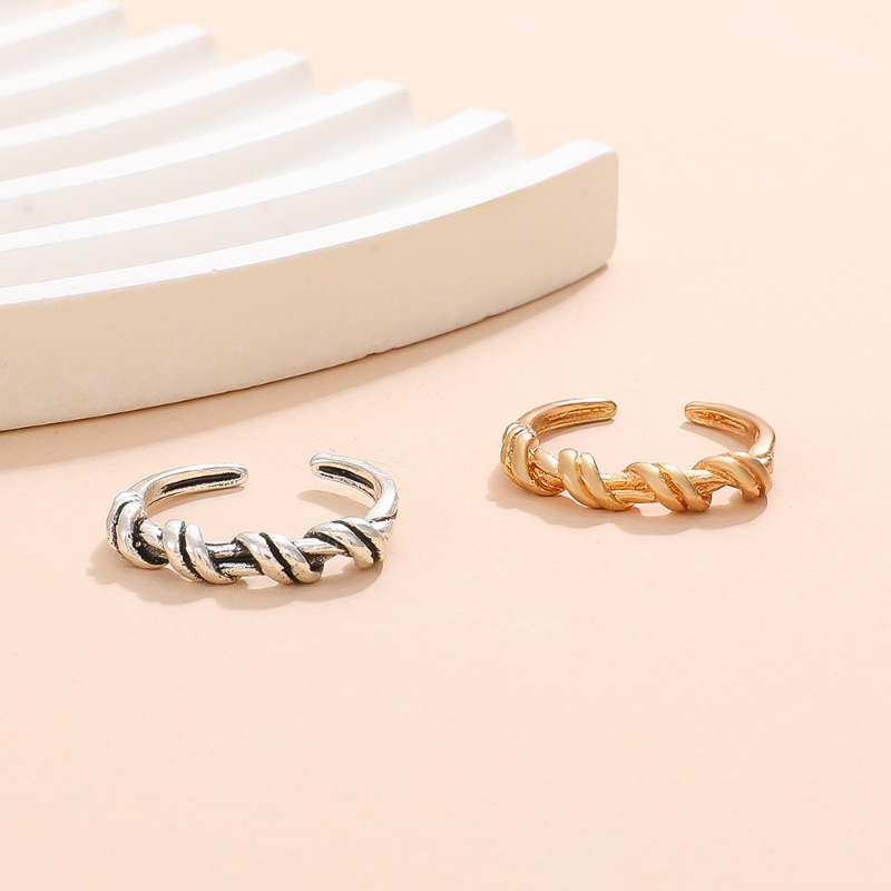 Cincin Lilitan Garis Tidak Teratur Ins Fashion Opening Adjustable Ring Untuk Wanita Dan Pria