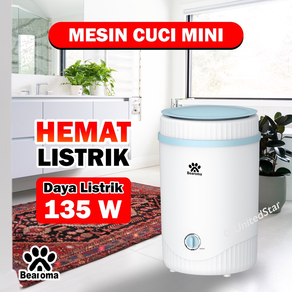 Mesin Cuci Mini-Mesin Cuci Portable-Mesin CuciPengering Bearoma Kapasitas 4 KG mesin cuci mini mesin