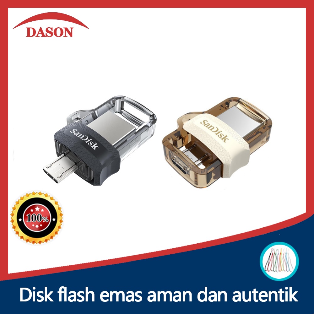 Flashdrive Ultra Dual Drive OTG 16GB/32GB/64GB/128GB/256GB Transmisi 150M/S M3.0 Flash Drive Storage Eksternal- Gold,HITAM(COD)