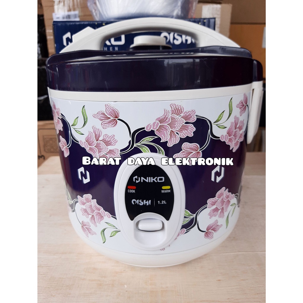 MAGIC COM RICE COOKER PENANAK NASI KACA NIKO OL 12 OISHI BATIK 1.2 LITER MAGIC COM