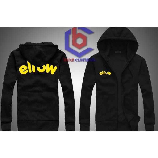 Jaket Hoodie Sweater ELROW Outerwear Pria Wanita Zipper Resleting Depan Polos Sablon Polyflek Korea