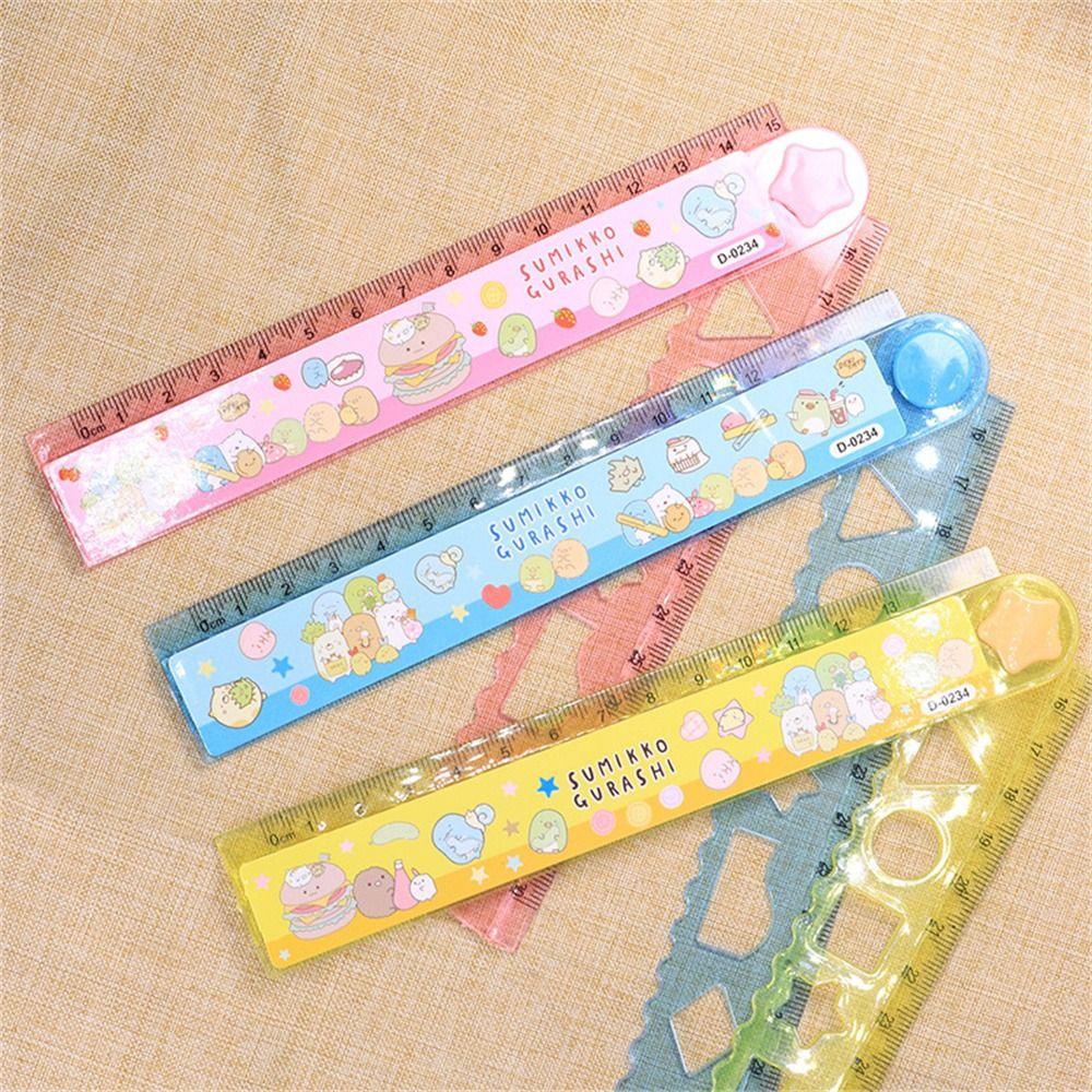Lanfy Penggaris Lipat Kantor Multifungsi 30CM Cute Student Animal Straightedge
