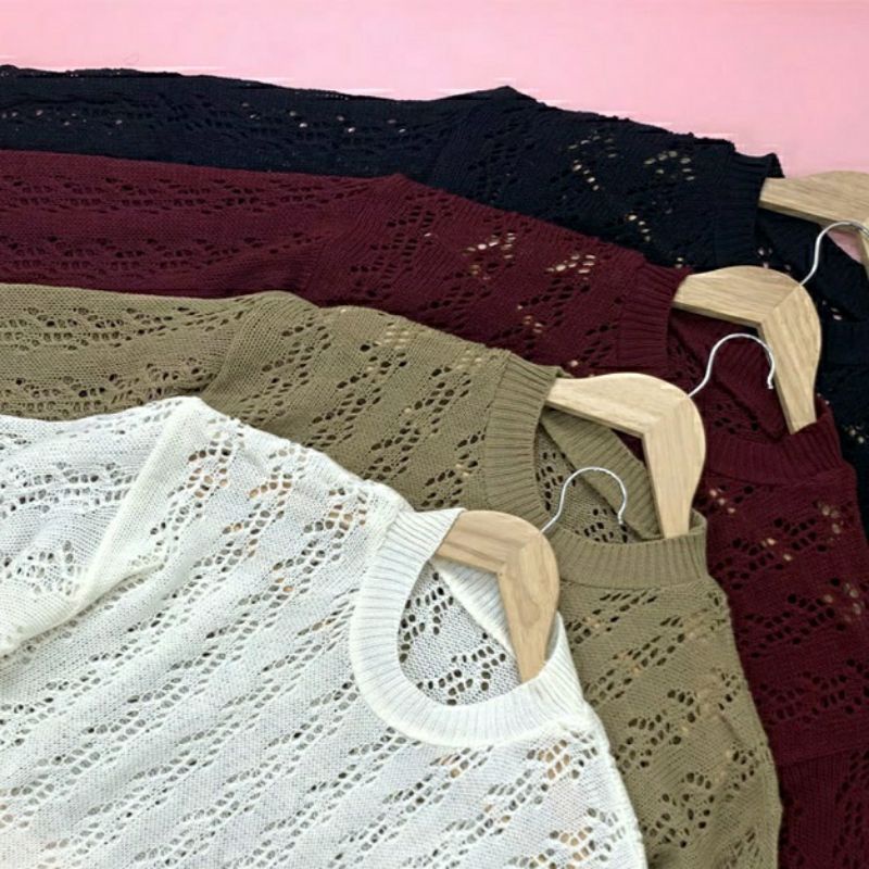 OUTER YURA RAJUT BALON CROP TOP KNITWEAR / Sweater Rajut Premium / OOTD KOREAN STYLE WANITA KEKINIAN / SWEATER WANITA