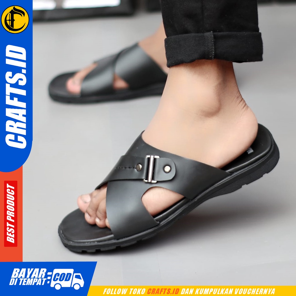 Sandal Slide Pria Sendal Slop Casual Crafts Juhi