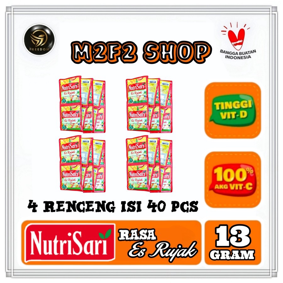 

NutriSari Minuman Serbuk Es Rujak Sachet - 13 gr (Kemasan 4 Renceng)