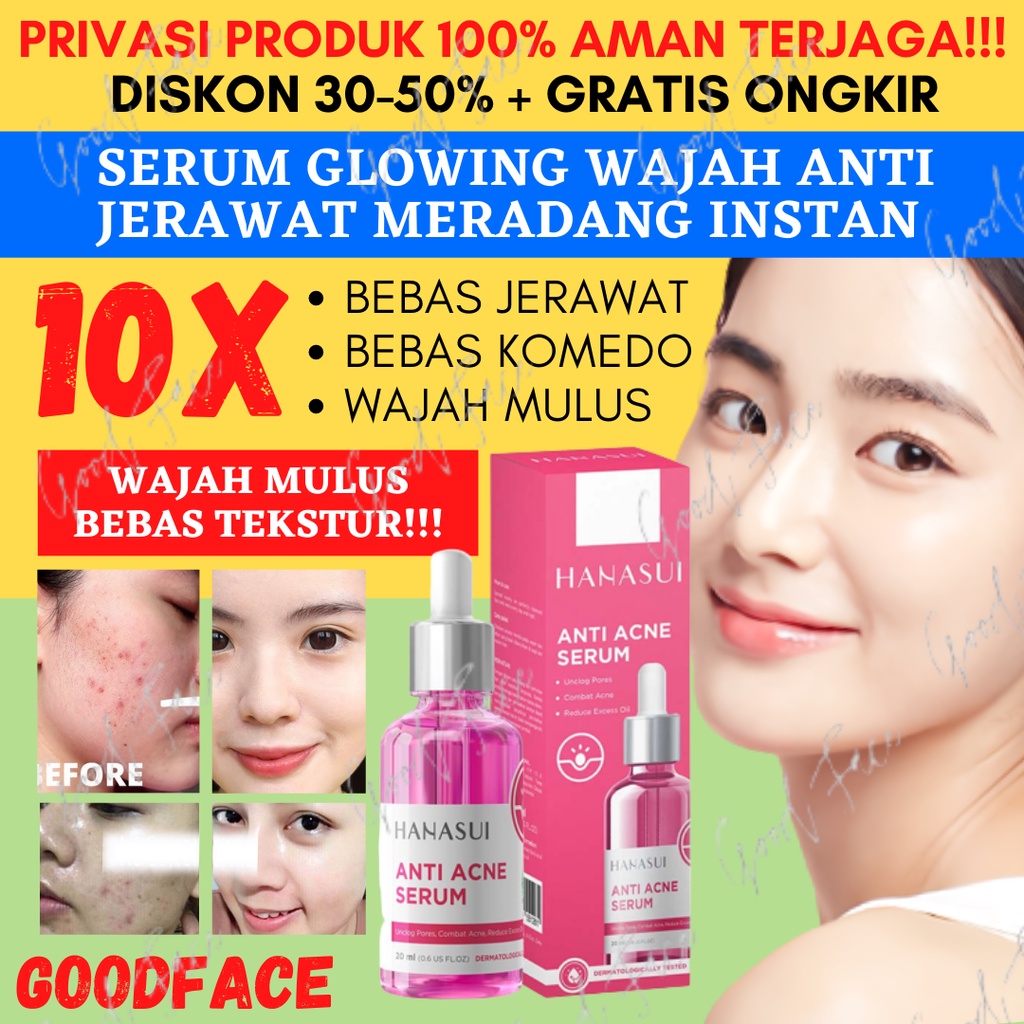 SERUM UNTUK WAJAH BERJERAWAT-Hanasui Serum Anti Acne Original BPOM - Acne Serum Hanasui Jaya Mandiri