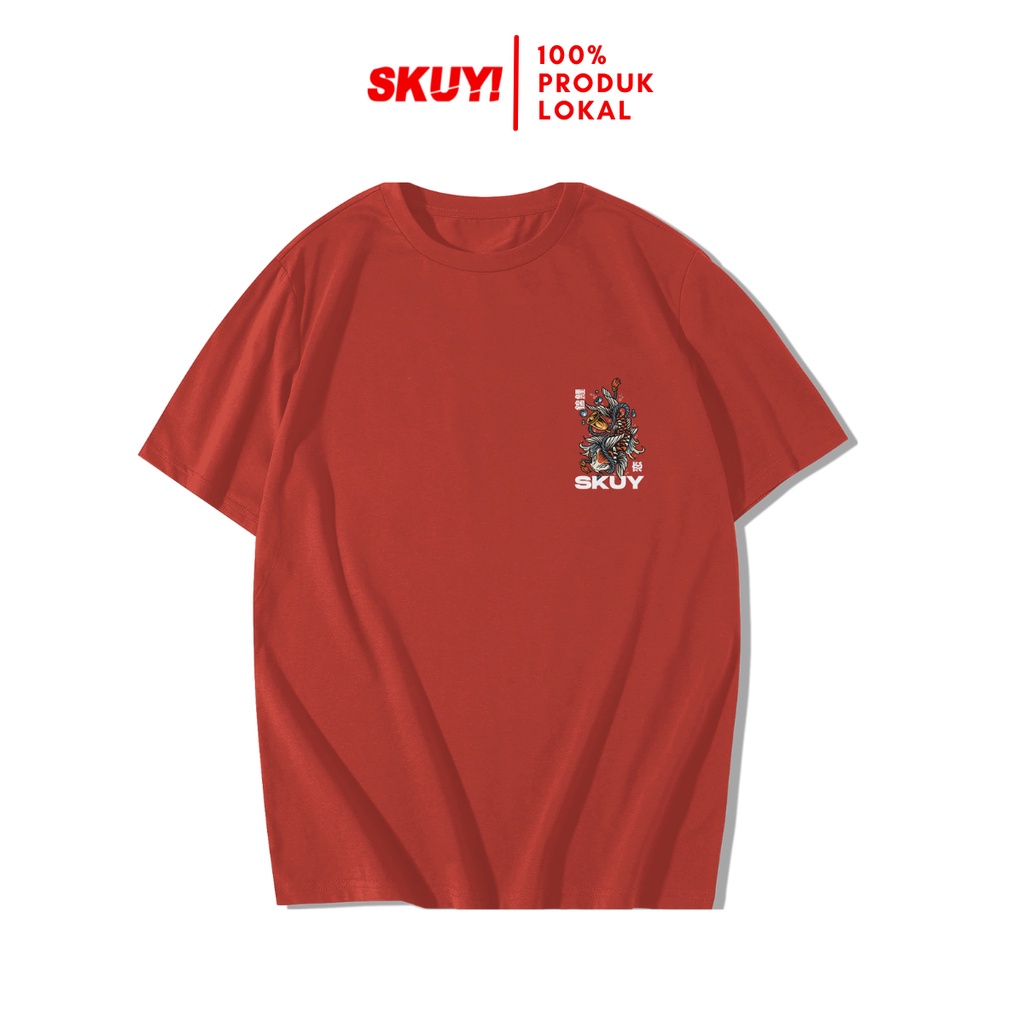 Skuy Kaos Dewasa Merah Bata Unisex | Koi Skuy Glow in the dark SKY176
