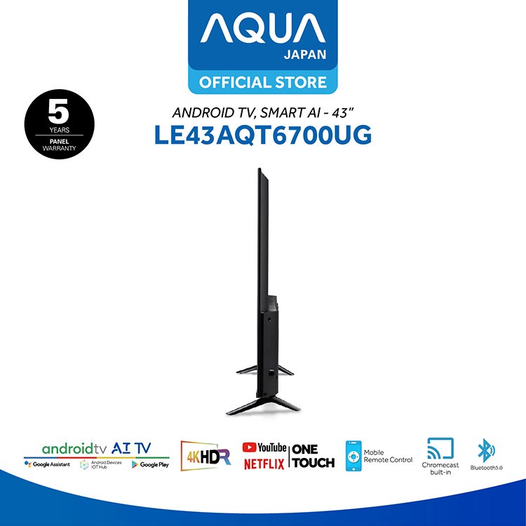 AQUA JAPAN  43AQT6700 TV 43 INCH SMART ANDROID DVB T2 4K UHD