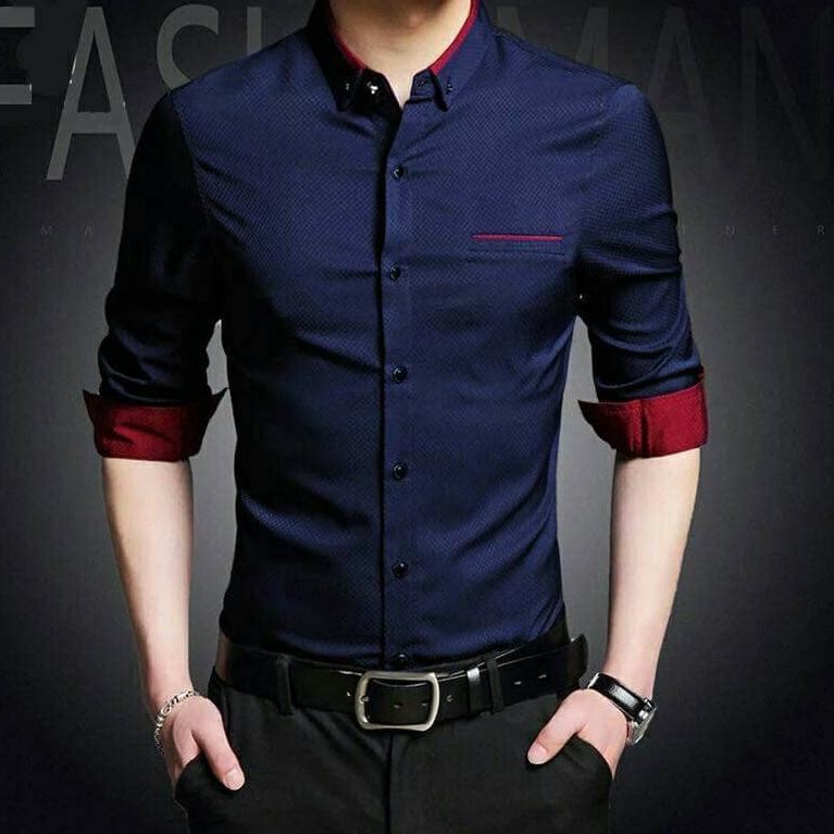 VIRAL Kemeja Pria Lengan Panjang / HEM Distro Polos | Topmen | Baju Grosir Atasan Kantor Kerja Dewas