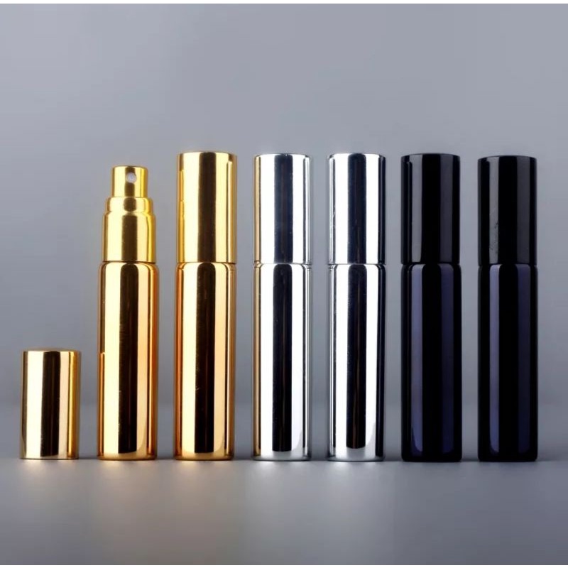 Botol Spray 10ml Kaca Metalic Wadah Pewangi Glass Coated Spray