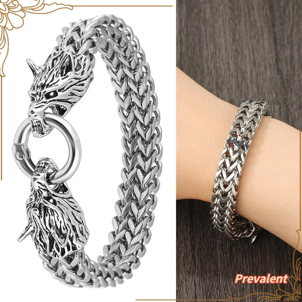 Preva Fenrir Kepala Gelang Fashion Rantai Dekorasi Gelang Stainless Steel