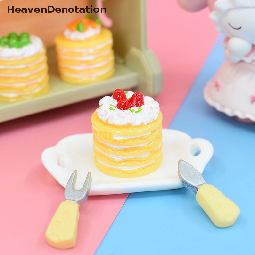 [HeavenDenotation] Ornamen Rumah Boneka Simulasi strawberry cream model Kue Seribu Lapis HDV