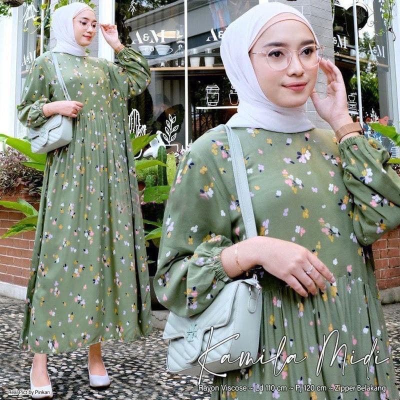 Midi Dress Rayon Dress Muslim Jumbo Premium LD 120cm
