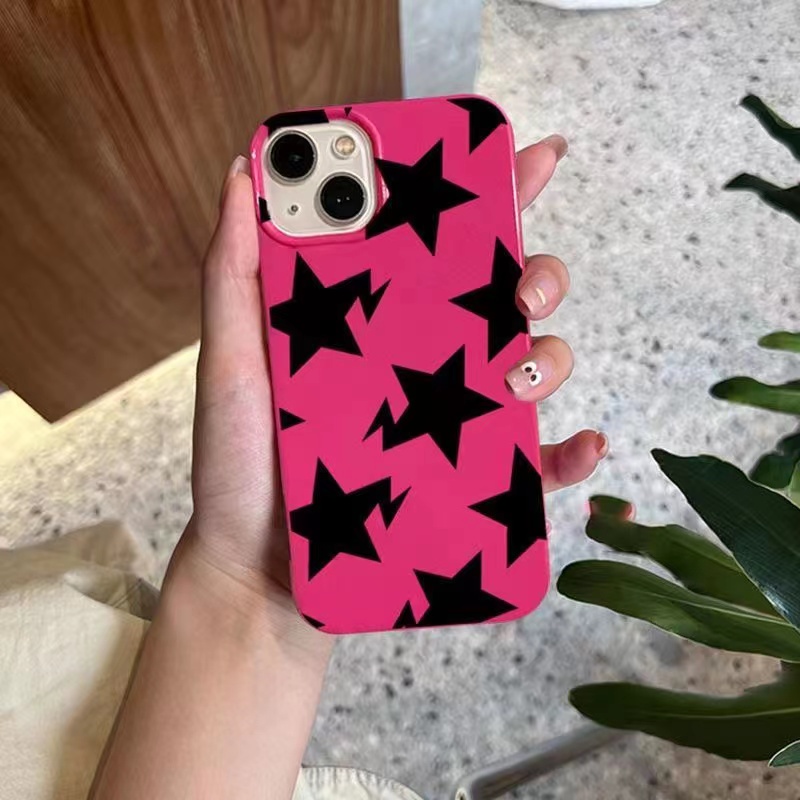 IPHONE Ins Pola Bintang Cocok Untuk Iphone14 14pro 14plus 13 13mini 13pro 13prm iPhone12 7Plus 8Plus Xr XS 13 12mini Pro Max TPU Empat Sudut Casing Ponsel Tahan Guncangan