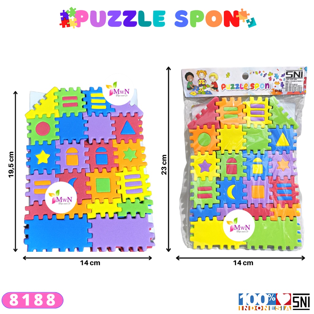 MWN Mainan Edukasi Puzzle Spon Bentuk  Rumah No.8188