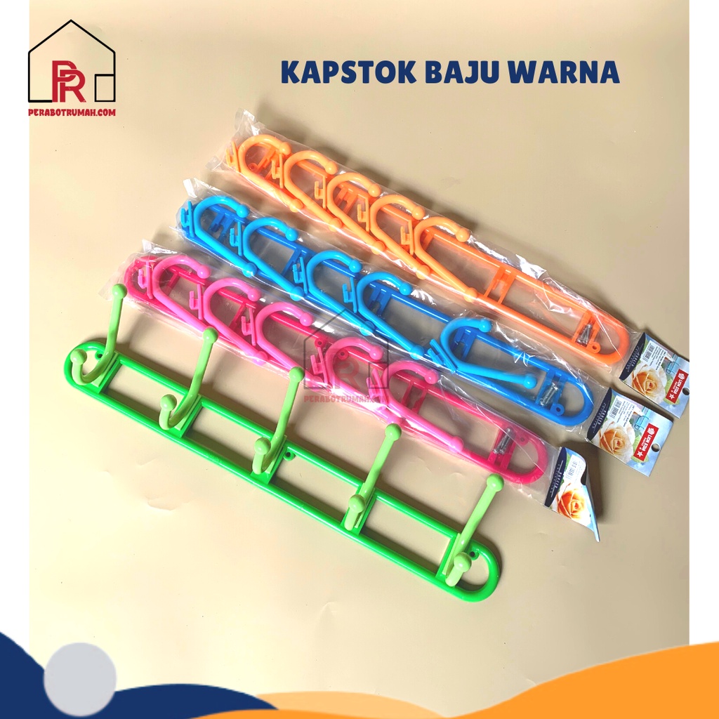 Kapstok Plastik Gantungan Baju / Hanger Dinding Tembok